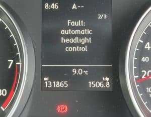 VW Golf Headlight Fault